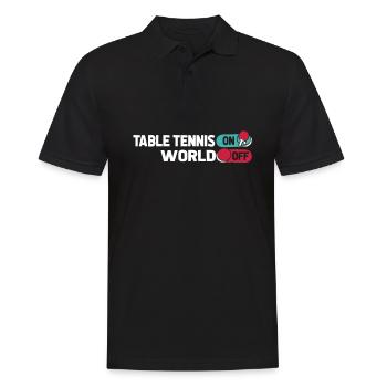 Tischtennis Pingpong Table Tennis On World Off - Men's Polo Shirt - black - Front - Kai (181cm)