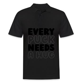 Eishockey Torwart Torwart Puck - Männer Poloshirt - Schwarz - Vorne - Kai (181cm)