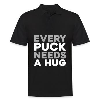 Eishockey Torwart Torwart Puck - Männer Poloshirt - Schwarz - Vorne - Kai (181cm)