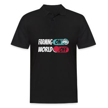 Farmer Farming On World Off - Men's Polo Shirt - black - Front - Kai (181cm)