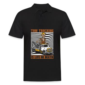 Abschleppdienst Abschlepper Skelett - Männer Poloshirt - Schwarz - Vorne - Kai (181cm)