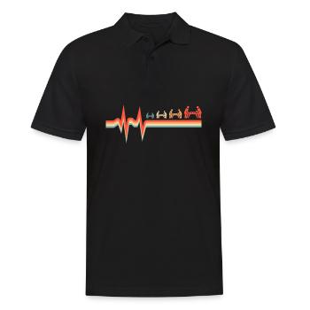 Tischfußball Kicker Ekg Heartbeat - Männer Poloshirt - Schwarz - Vorne - Kai (181cm)