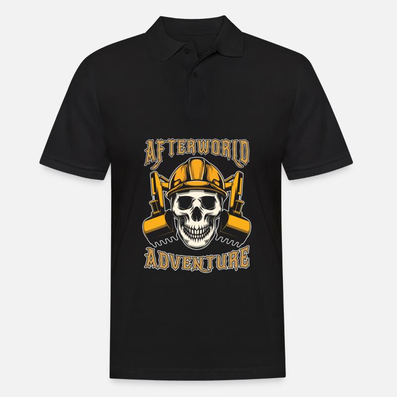 Baggerfahrer Afterworld Adventure - Männer Poloshirt - Schwarz