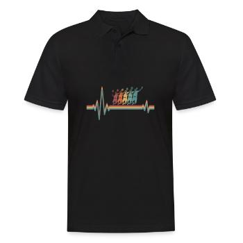 Badminton Federball Ekg Heartbeat - Men's Polo Shirt - black - Front - Kai (181cm)