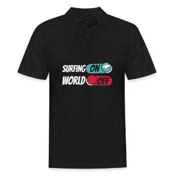 Surfer Surfen Surfer sur World Off - Polo Homme - noir - Devant - Kai (181cm)