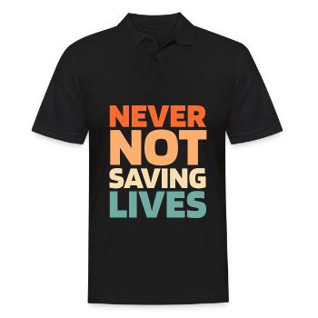Rettungsdienst Sanitäter Rettungssanitäter - Männer Poloshirt - Schwarz - Vorne - Kai (181cm)