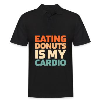 Donut Funny Cardio Quote - Männer Poloshirt - Schwarz - Vorne - Kai (181cm)