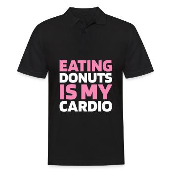 Donut Funny Cardio Quote - Männer Poloshirt - Schwarz - Vorne - Kai (181cm)