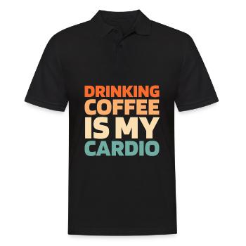 Café Citation cardio amusante - Polo Homme - noir - Devant - Kai (181cm)