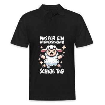 Sheep funny please keep your mouth shut - Men's Polo Shirt - black - Front - Kai (181cm)