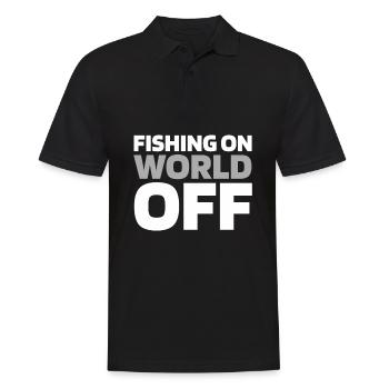Angler Angeln Fishing On World Off - Men's Polo Shirt - black - Front - Kai (181cm)
