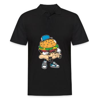 Gamer Gaming Burger Gaming Controller - Männer Poloshirt - Schwarz - Vorne - Kai (181cm)