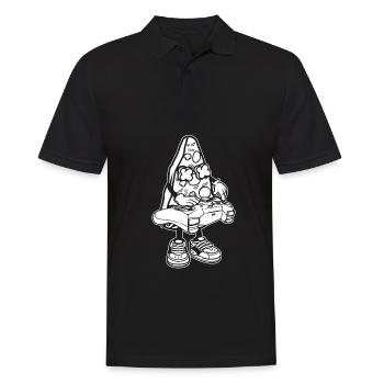 Gamer Gaming Pizza Gaming Controller - Männer Poloshirt - Schwarz - Vorne - Kai (181cm)