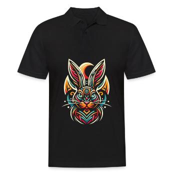 Bunny Rabbit Moon Phases - Men's Polo Shirt - black - Front - Kai (181cm)
