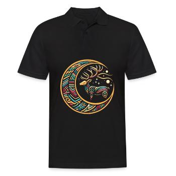 Hirsch Stammes Moon - Männer Poloshirt - Schwarz - Vorne - Kai (181cm)