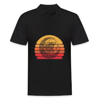 Bear Brown Bear Tribal Moon Phases - Men's Polo Shirt - black - Front - Kai (181cm)