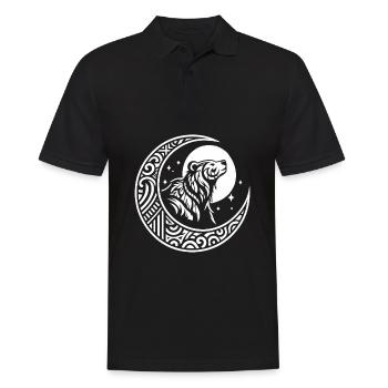 Bear Brown Bear Tribal Moon Phases - Men's Polo Shirt - black - Front - Kai (181cm)