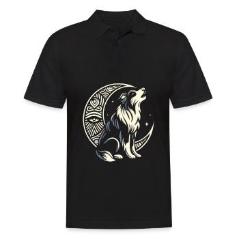 Australian Shepherd Stammes Moon - Männer Poloshirt - Schwarz - Vorne - Kai (181cm)