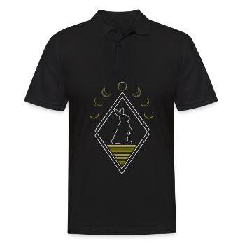 Bunny Rabbit Abstract Moon Phases - Men's Polo Shirt - black - Front - Kai (181cm)