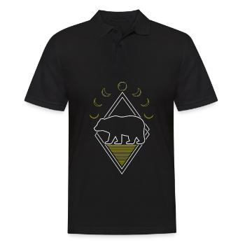 Bear Brown Bear Abstract Moon Phases - Men's Polo Shirt - black - Front - Kai (181cm)