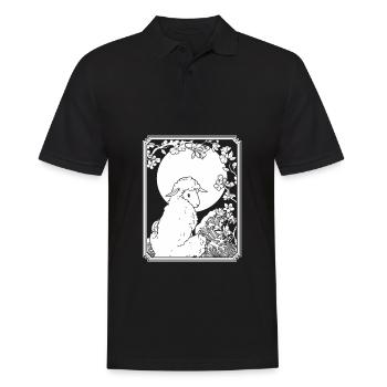 Schaf Japan Cherry Blossom Moon - Männer Poloshirt - Schwarz - Vorne - Kai (181cm)