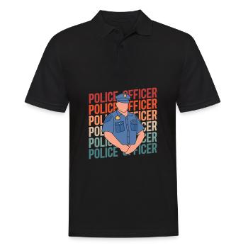 Polizist Polizei - Männer Poloshirt - Schwarz - Vorne - Kai (181cm)