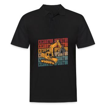 Excavator Operator - Men's Polo Shirt - black - Front - Kai (181cm)