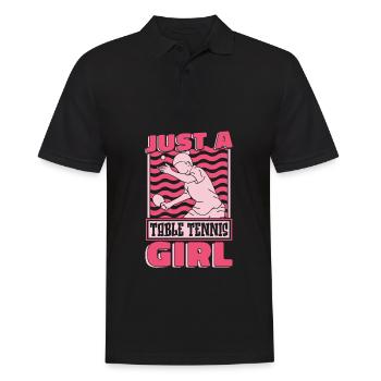Tischtennis Pingpong Just A Table Tennis Girl - Polo Homme - noir - Devant - Kai (181cm)