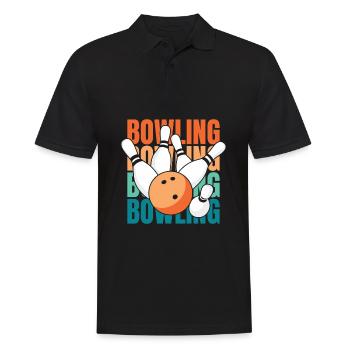 Bowling Bowlen Bowler - Männer Poloshirt - Schwarz - Vorne - Kai (181cm)