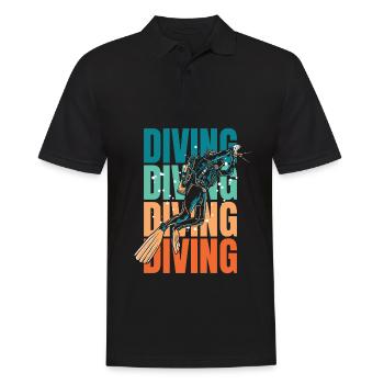 Diving Divers - Men's Polo Shirt - black - Front - Kai (181cm)