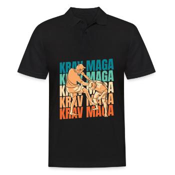 Krav Maga - Männer Poloshirt - Schwarz - Vorne - Kai (181cm)