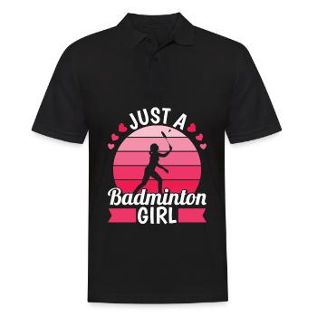 Badminton Shuttlecock Just A Badminton Girl - Men's Polo Shirt - black - Front - Kai (181cm)