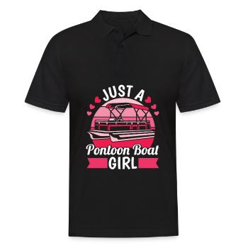 Pontonboot Just A Pontoon Boat Girl - Männer Poloshirt - Schwarz - Vorne - Kai (181cm)