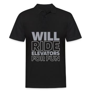 Fahrstuhl Aufzug - Männer Poloshirt - Schwarz - Vorne - Kai (181cm)