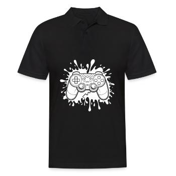 Gamer Gaming Aquarell Gaming Controller - Männer Poloshirt - Schwarz - Vorne - Kai (181cm)