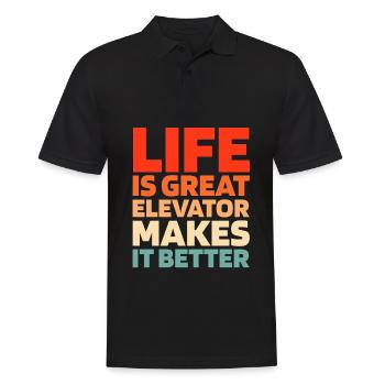 Elevator Elevator - Men's Polo Shirt - black - Front - Kai (181cm)
