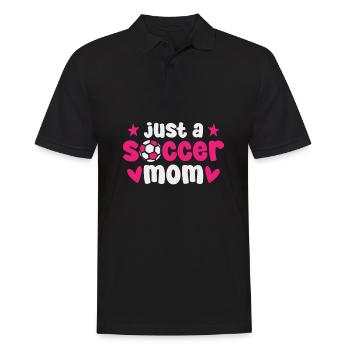 Fußball Fußballer Mutter Just A Soccer Mom - Männer Poloshirt - Schwarz - Vorne - Kai (181cm)
