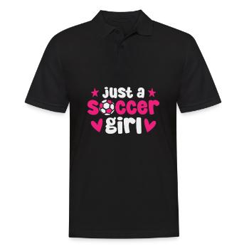 Joueur de football Juste une fille de football - Polo Homme - noir - Devant - Kai (181cm)