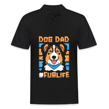 Australian Shepherd Vater Dog Dad Fur Life - Männer Poloshirt - Schwarz - Vorne - Kai (181cm)