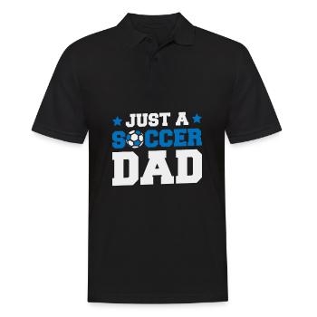 Fußball Fußballer Vater Just A Soccer Dad - Männer Poloshirt - Schwarz - Vorne - Kai (181cm)