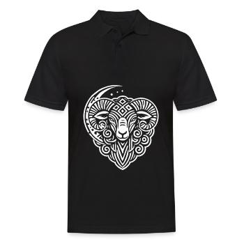 Sheep Moon Phases - Men's Polo Shirt - black - Front - Kai (181cm)