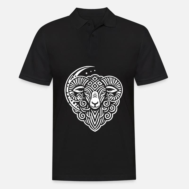 Phases de lune mouton - Polo Homme - noir