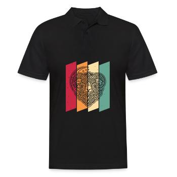Schaf Moon Phases - Männer Poloshirt - Schwarz - Vorne - Kai (181cm)