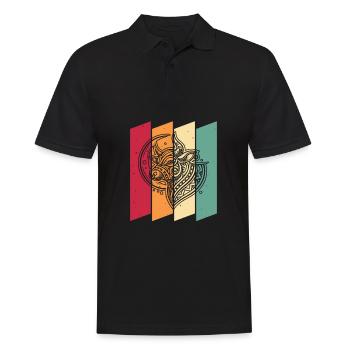 Cow Farmer Livestock Moon Phases - Men's Polo Shirt - black - Front - Kai (181cm)