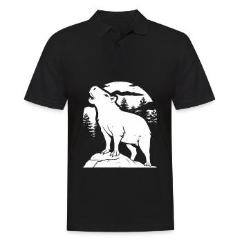 Capybara Wasserschwein Moon Howling - Männer Poloshirt - Schwarz - Vorne - Kai (181cm)