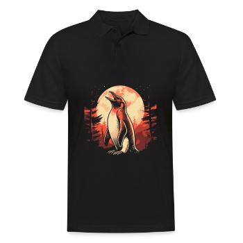 Pingouin Lune Hurlement - Polo Homme - noir - Devant - Kai (181cm)