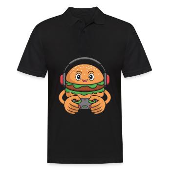 Gamer Gaming Burger Gaming Controller - Männer Poloshirt - Schwarz - Vorne - Kai (181cm)