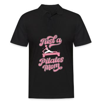 Pilates Just A Pilates Mom - Männer Poloshirt - Schwarz - Vorne - Kai (181cm)