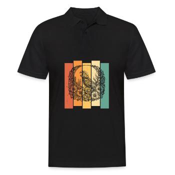 Perroquet Fleurs sauvages Lune florale - Polo Homme - noir - Devant - Kai (181cm)