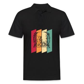 Australian Shepherd Japan Cherry Blossom Moon - Männer Poloshirt - Schwarz - Vorne - Kai (181cm)